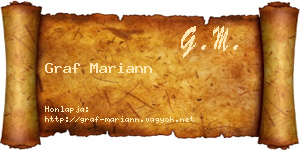 Graf Mariann névjegykártya